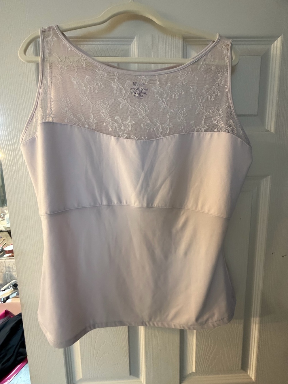 Women’s SPANX Lace Yoke Tank Top - Light Lavender